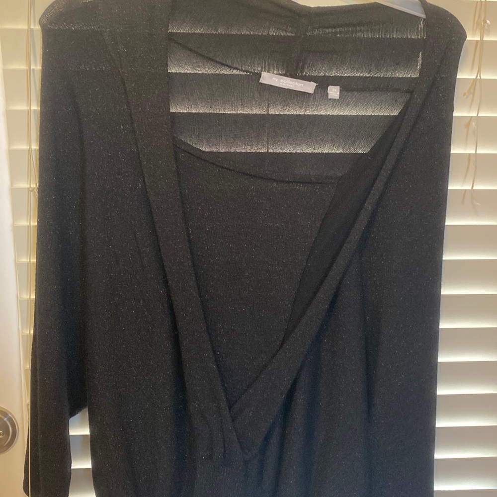 Plus size black sparkly sweater